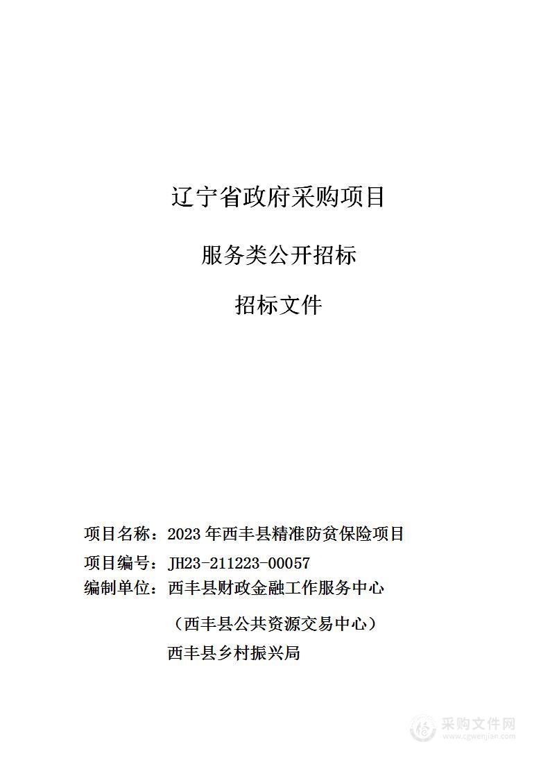 2023年乡村振兴精准防贫保险