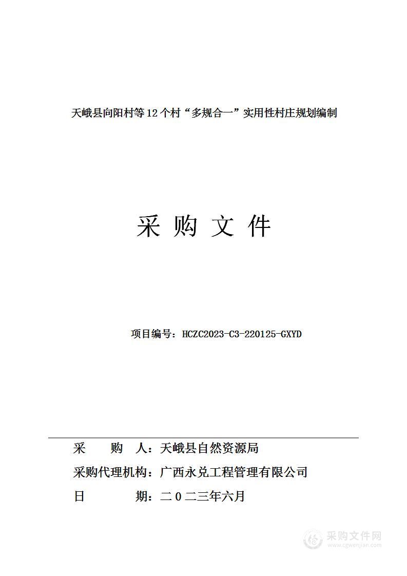 天峨县向阳村等12个村“多规合一”实用性村庄规划编制