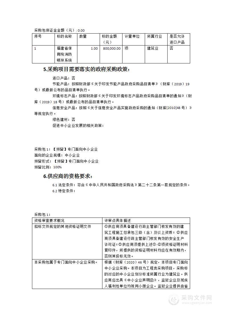 福建省保育院消防喷淋系统