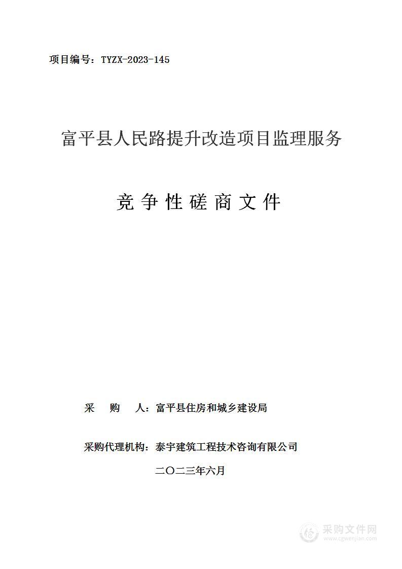 富平县人民路提升改造项目监理服务