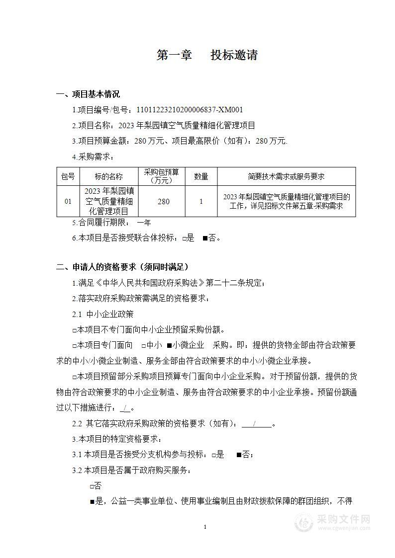 2023年梨园镇空气质量精细化管理项目