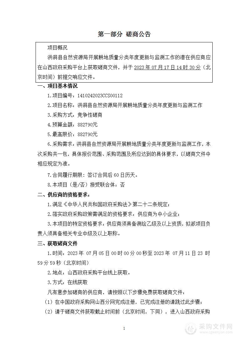 洪洞县自然资源局开展耕地质量分类年度更新与监测工作