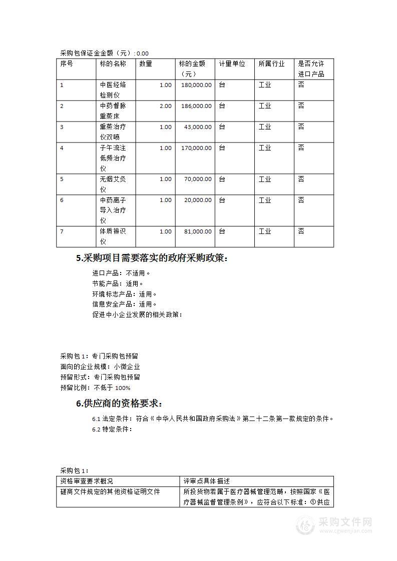 中医馆相应配套设备一批