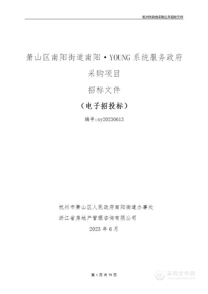 萧山区南阳街道南阳·YOUNG系统服务政府采购项目