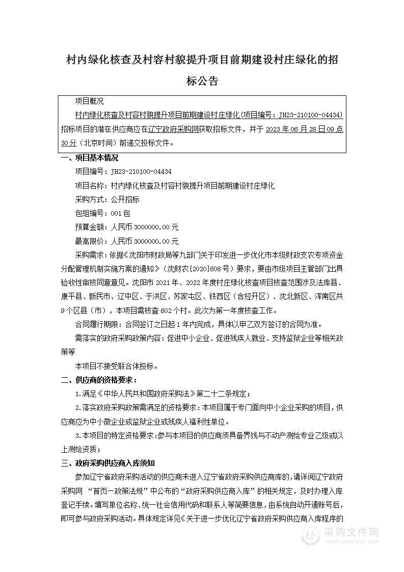 村内绿化核查及村容村貌提升项目前期建设村庄绿化