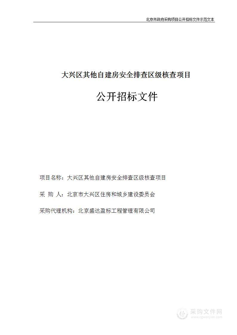 大兴区其他自建房安全排查区级核查项目