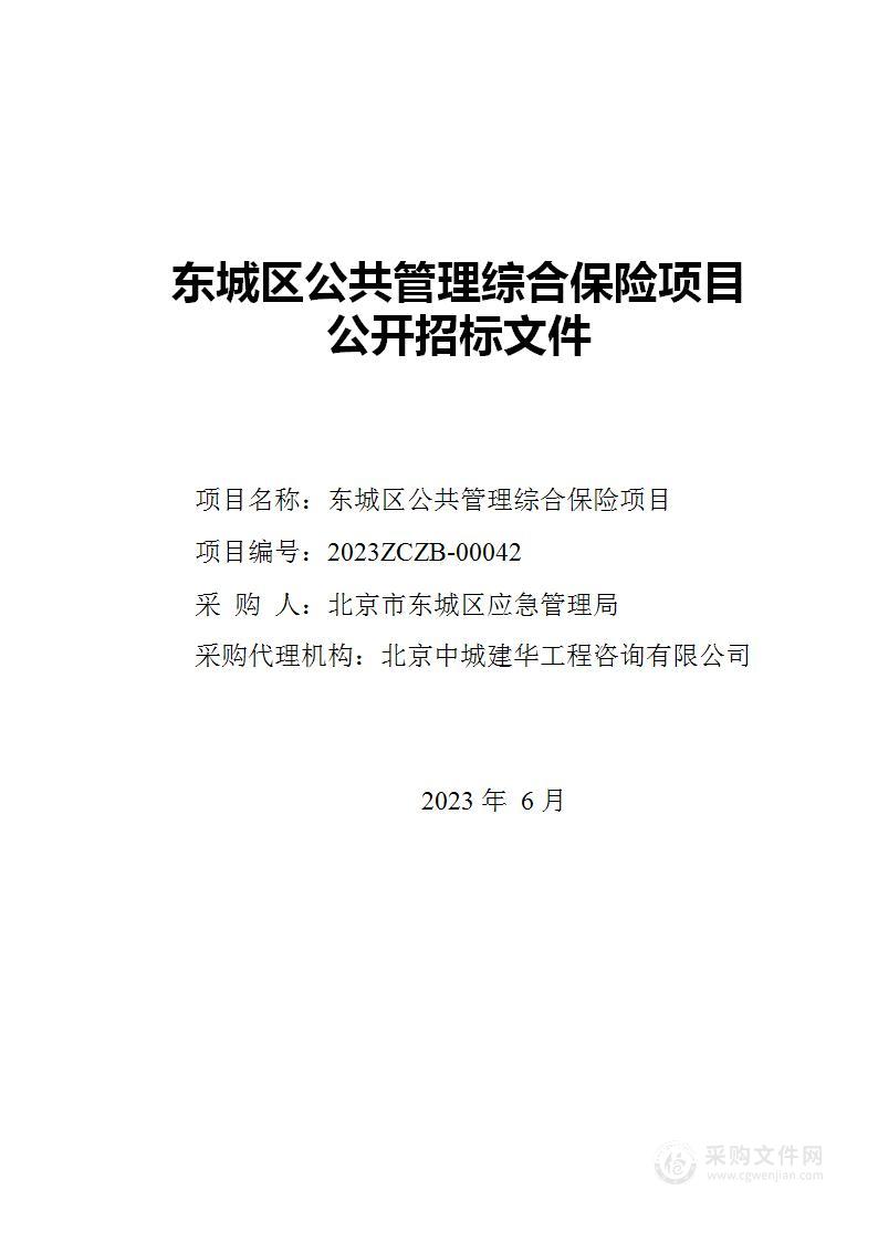 东城区公共管理综合保险项目