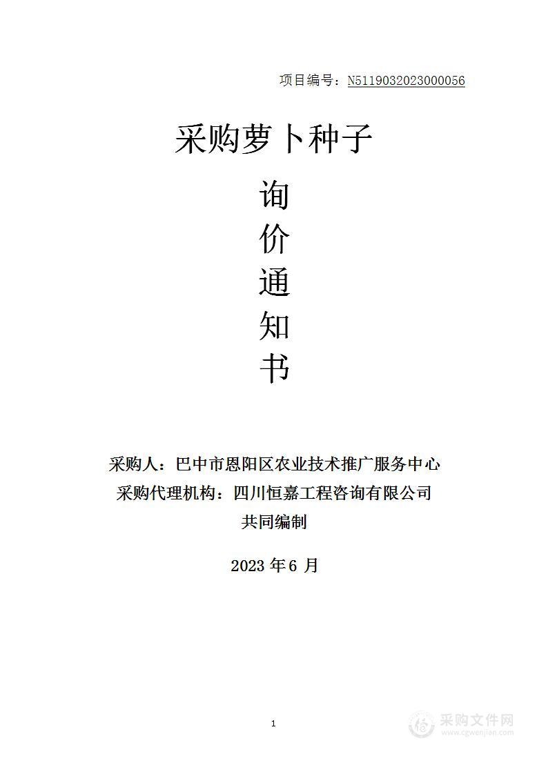 巴中市恩阳区农业技术推广服务中心采购萝卜种子