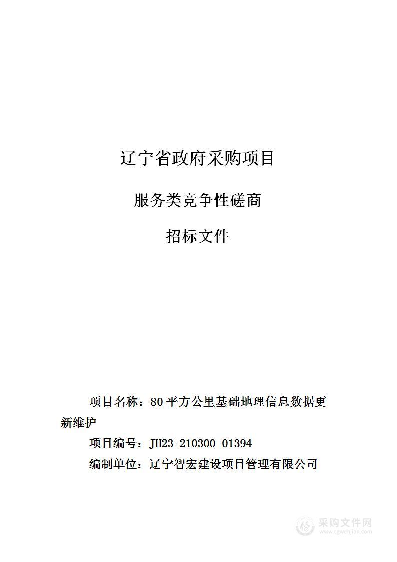 80平方公里基础地理信息数据更新维护