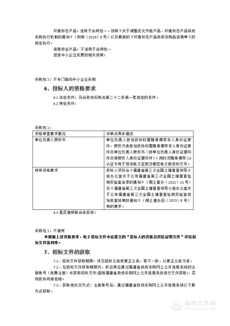 宁化县第三次全国土壤普查表层样检测项目