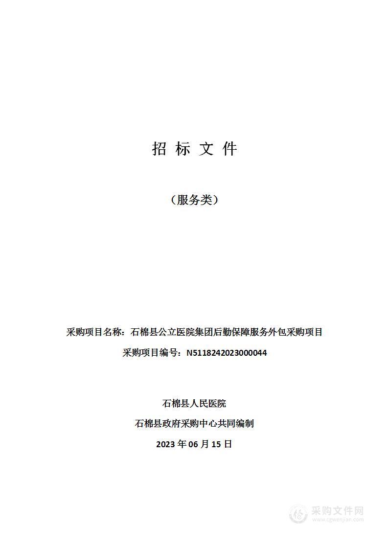 石棉县公立医院集团后勤保障服务外包采购项目