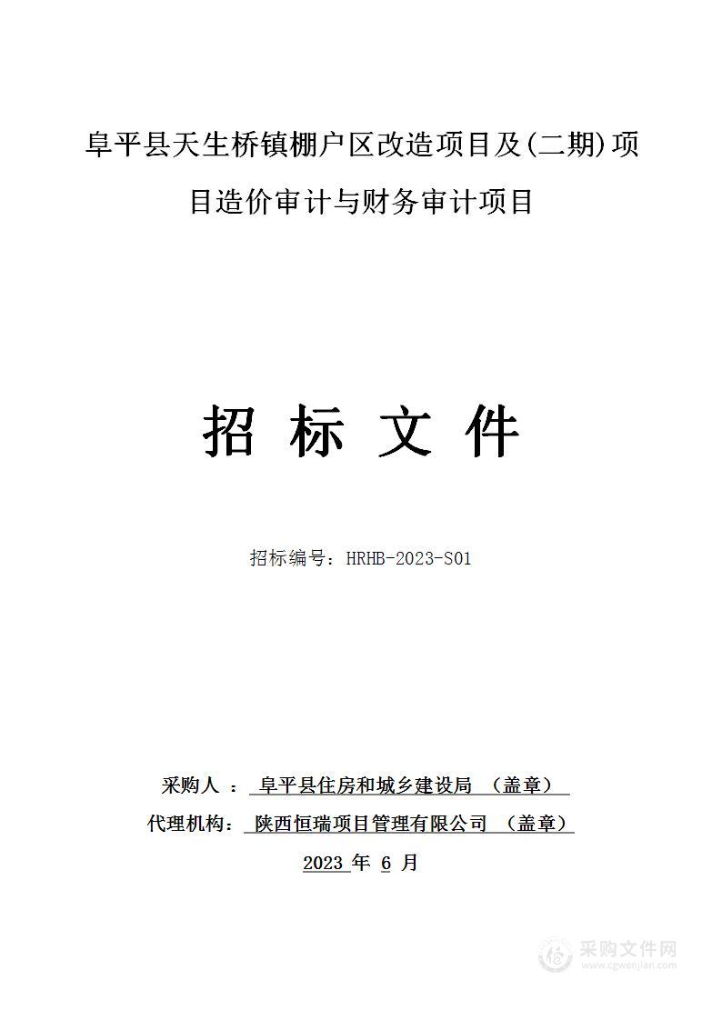 阜平县天生桥镇棚户区改造项目及（二期）项目造价审计与财务审计项目