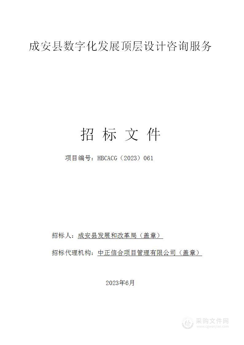 成安县数字化发展顶层设计咨询服务