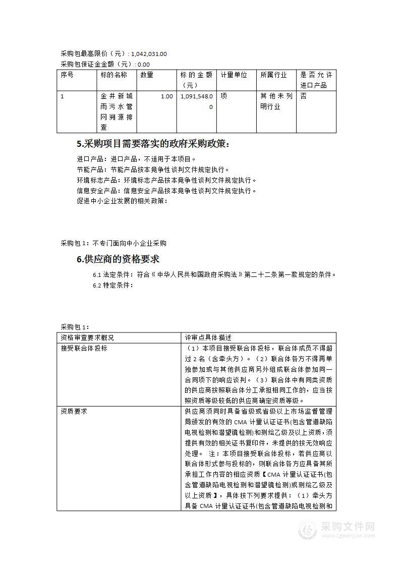 金井新城雨污水管网溯源排查项目