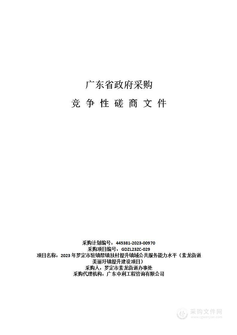 2023年罗定市驻镇帮镇扶村提升镇域公共服务能力水平（素龙街道美丽圩镇提升建设项目）