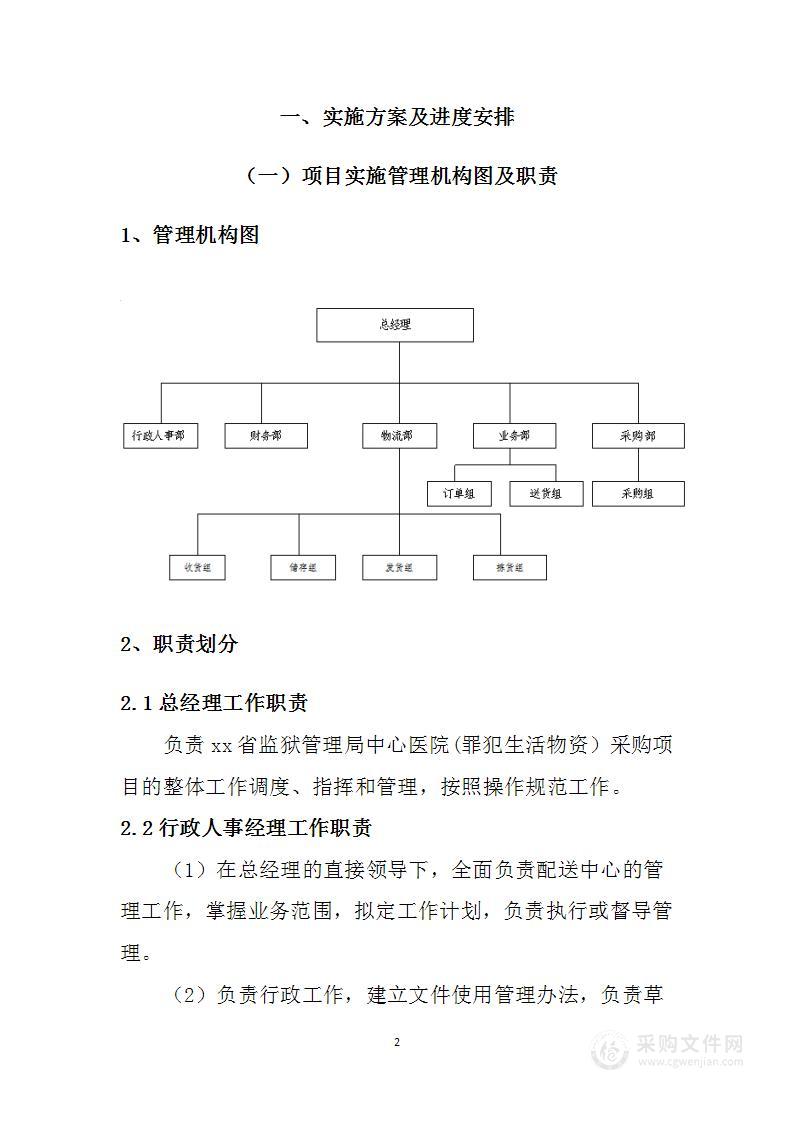 监狱生活物资配送服务方案