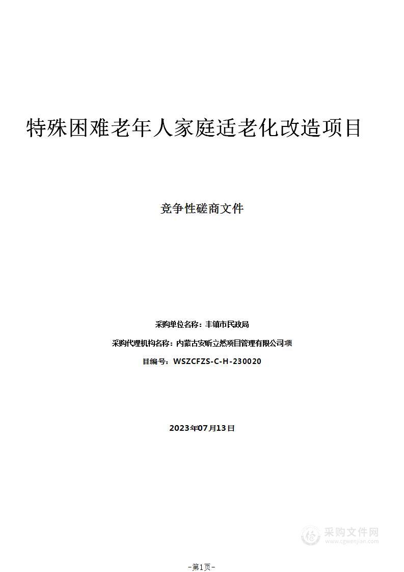 特殊困难老年人家庭适老化改造项目