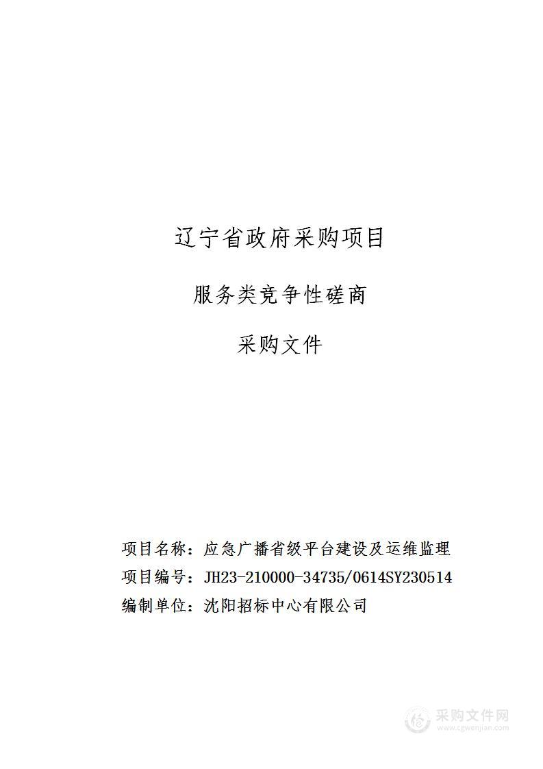 应急广播省级平台建设及运维监理