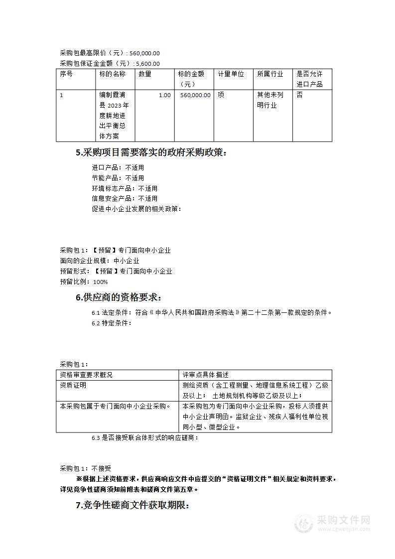 2023年县级年度耕地进出平衡总体方案编制工作