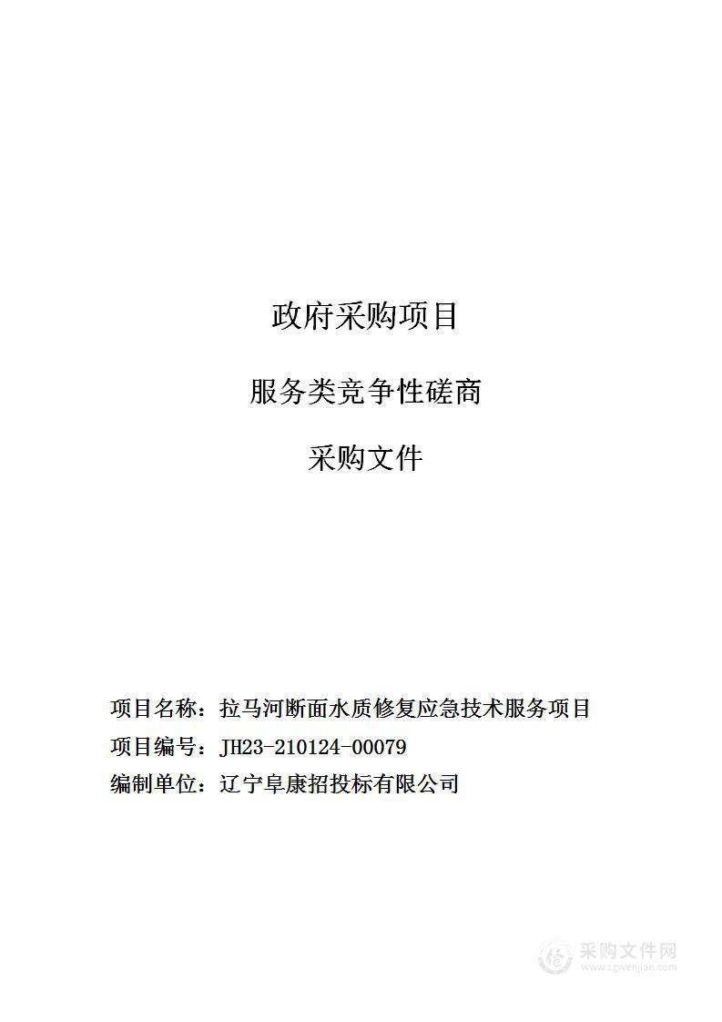 拉马河断面水质修复应急技术服务项目