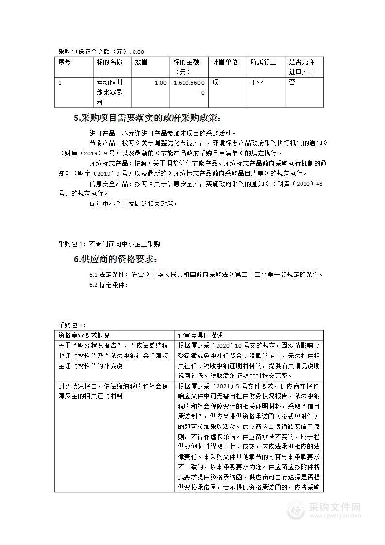 运动队训练比赛器材