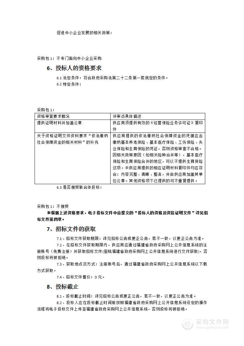 平和县应急管理局城乡居民自然灾害公众责任险采购项目