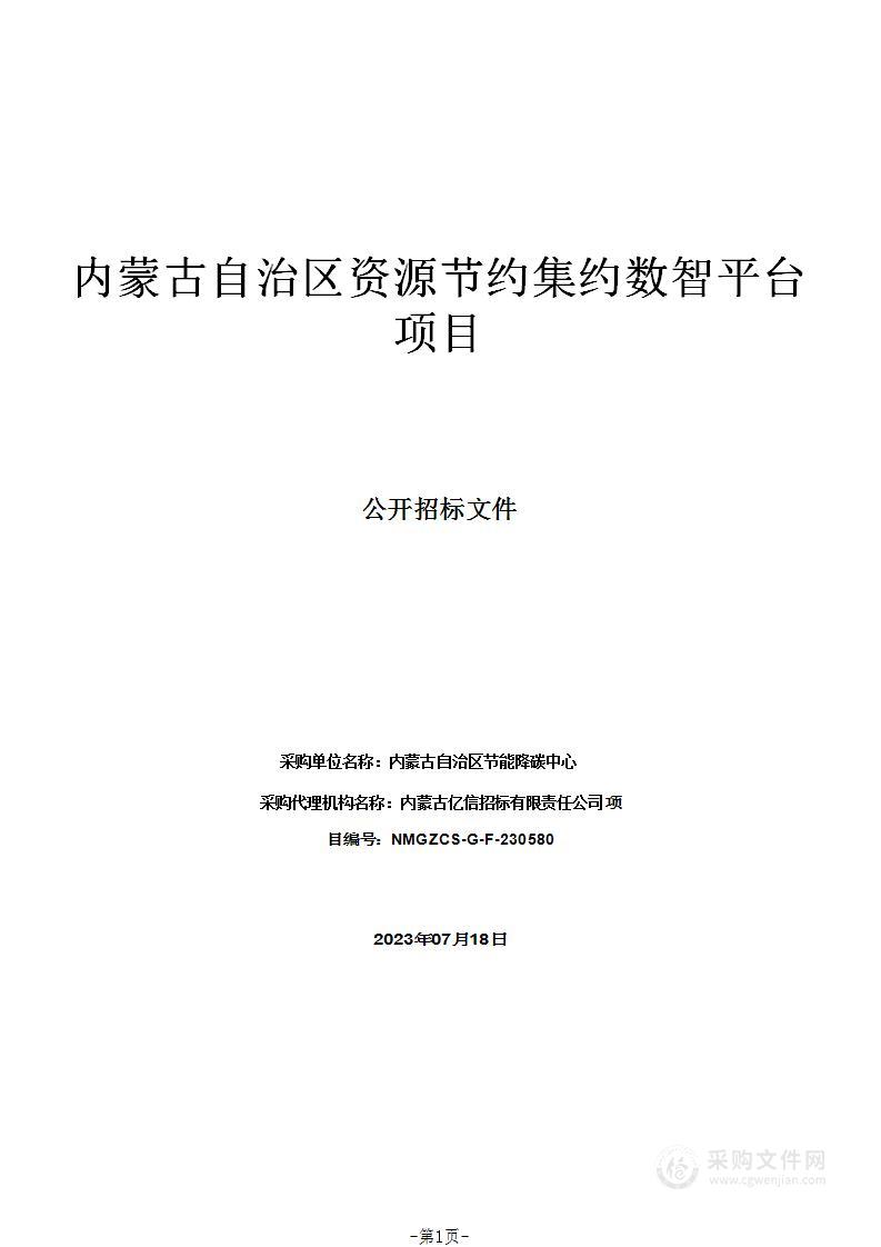 内蒙古自治区资源节约集约数智平台项目