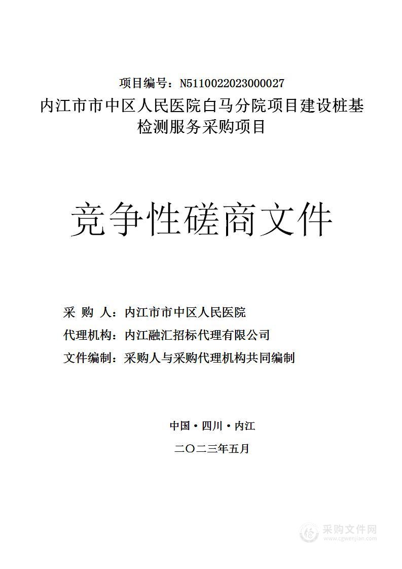 内江市市中区人民医院白马分院项目建设桩基检测服务采购项目