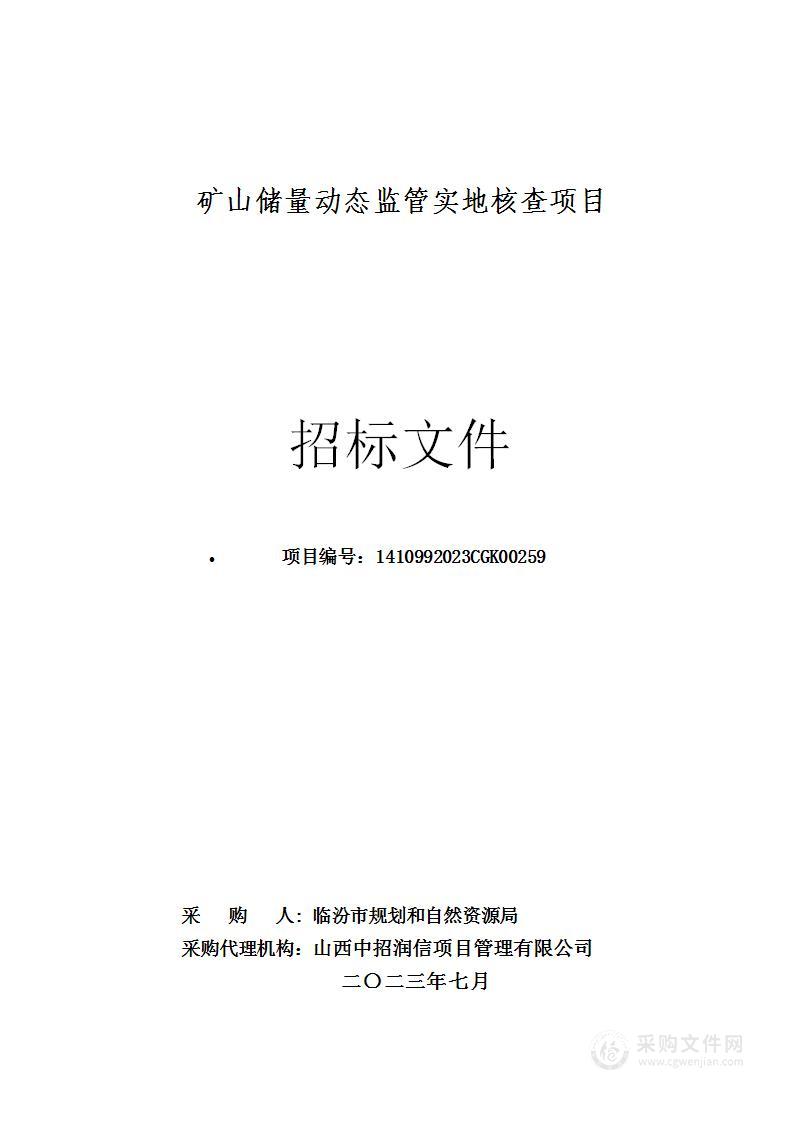 矿山储量动态监管实地核查项目