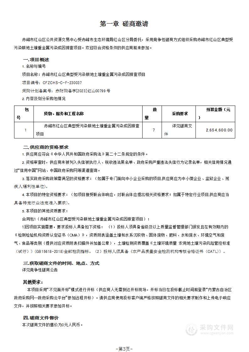 赤峰市红山区典型受污染耕地土壤重金属污染成因排查项目