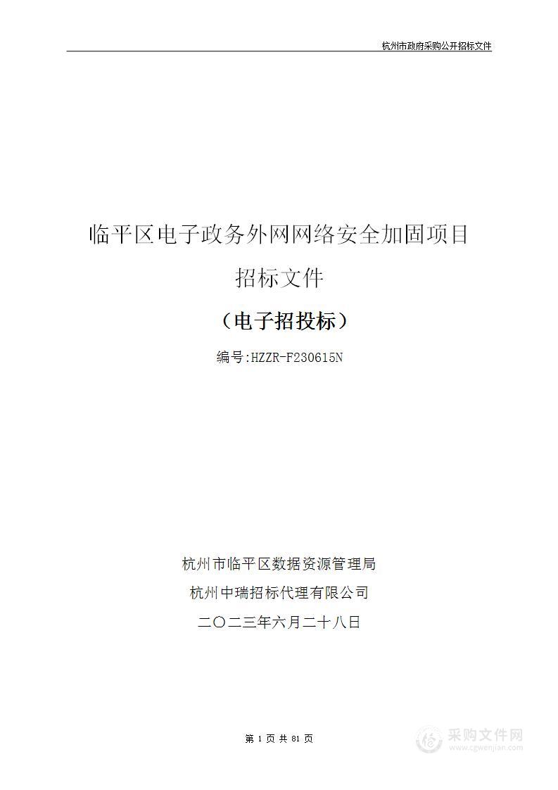 临平区电子政务外网网络安全加固项目