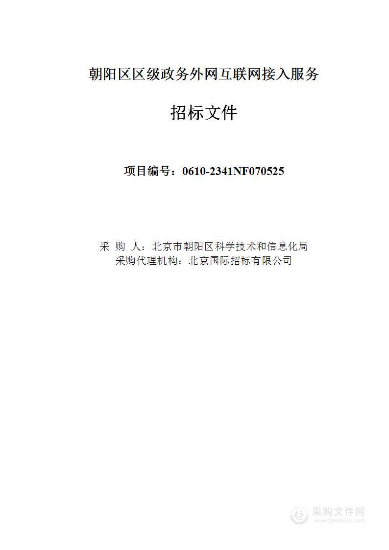 朝阳区区级政务外网互联网接入服务