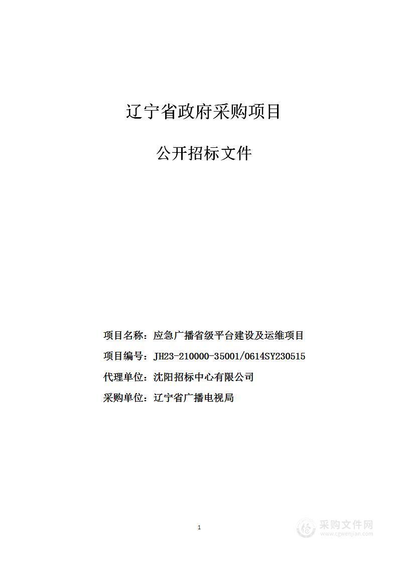 应急广播省级平台建设及运维项目