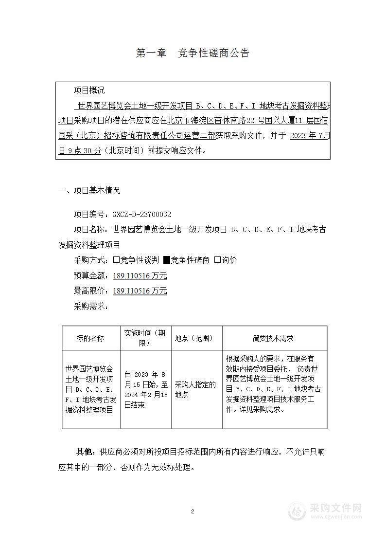 世界园艺博览会土地一级开发项目B、C、D、E、F、I地块考古发掘资料整理