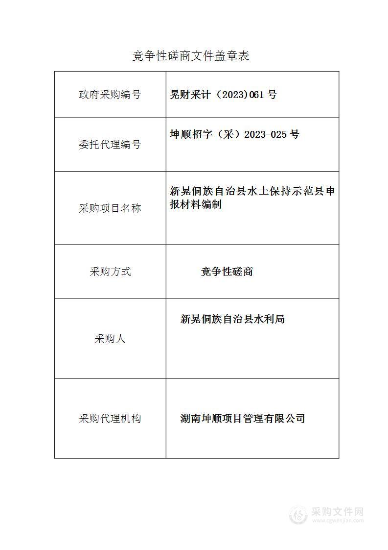 新晃侗族自治县水土保持示范县申报材料编制