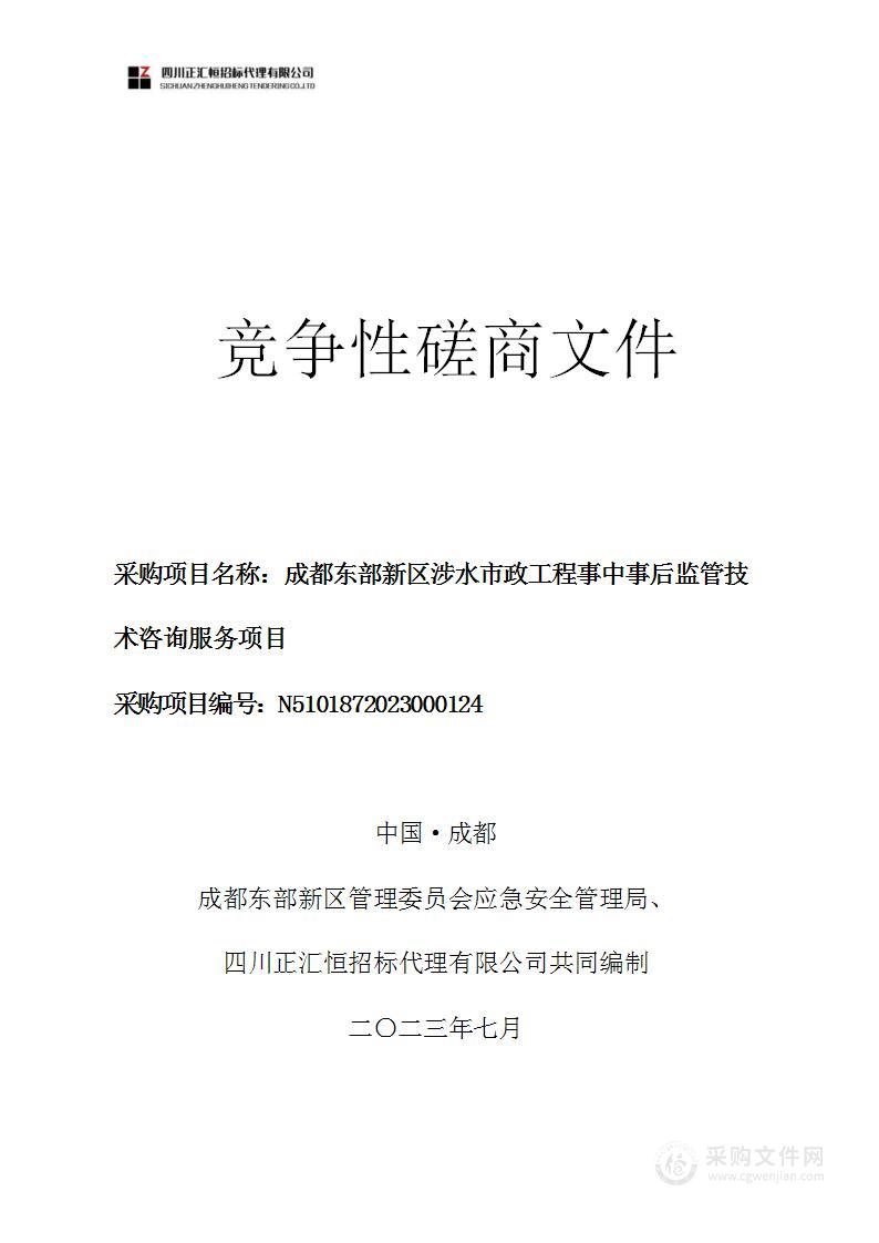 成都东部新区涉水市政工程事中事后监管技术咨询服务项目