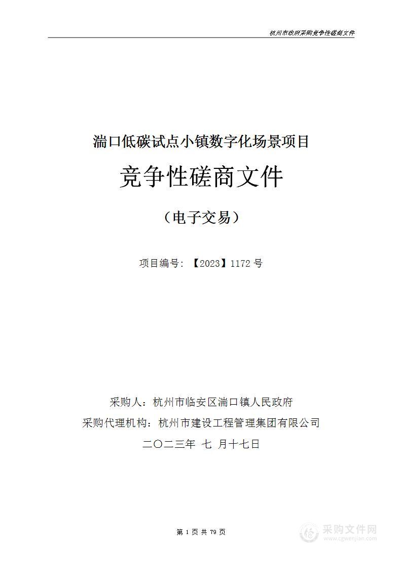 湍口低碳试点小镇数字化场景建设项目