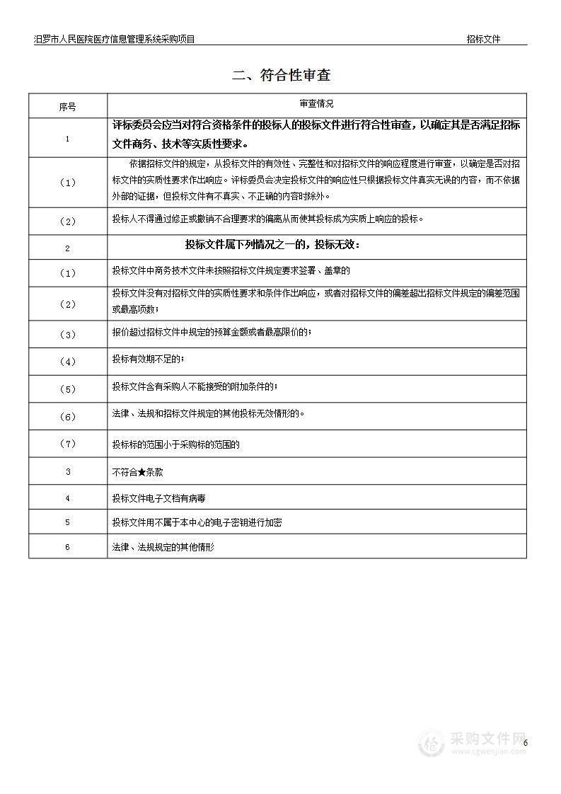 汨罗市人民医院医疗信息管理系统采购项目