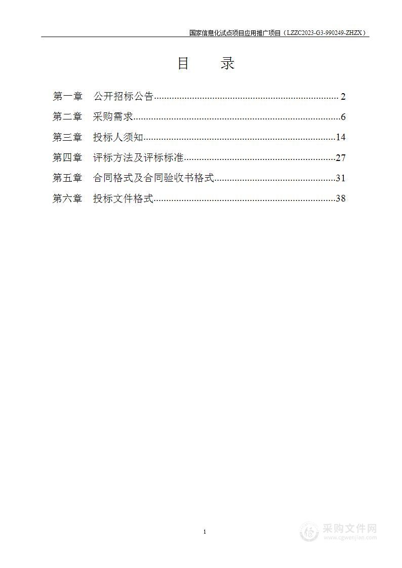 国家信息化试点项目应用推广项目