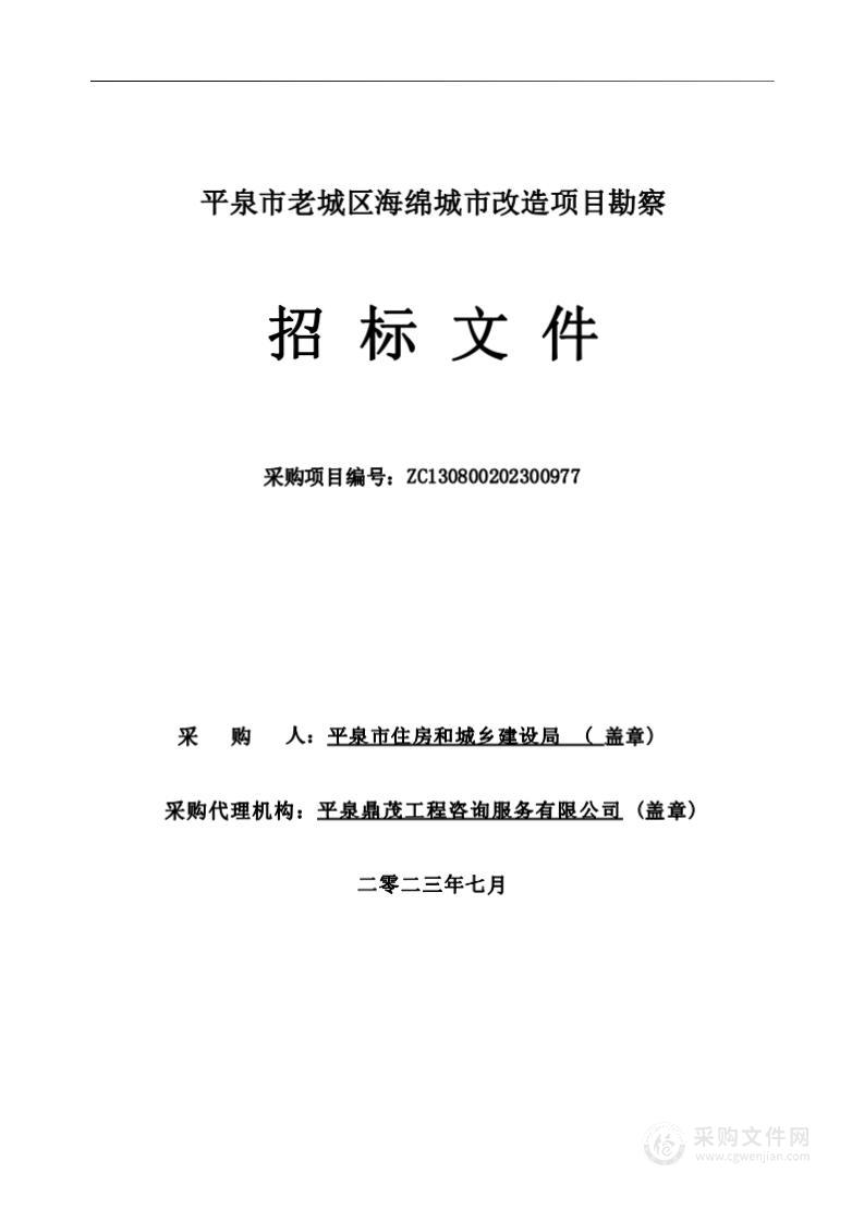 平泉市老城区海绵城市改造项目勘察