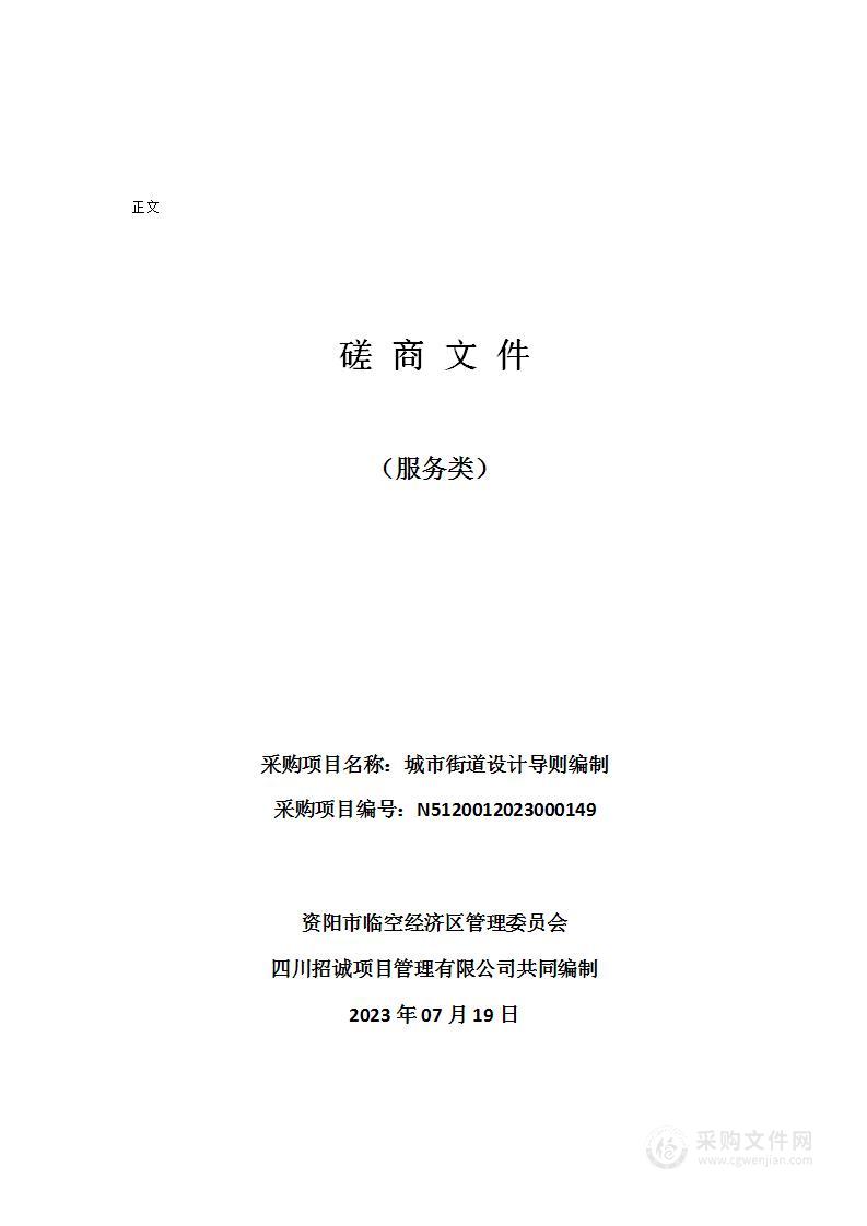 资阳市临空经济区管理委员会城市街道设计导则编制