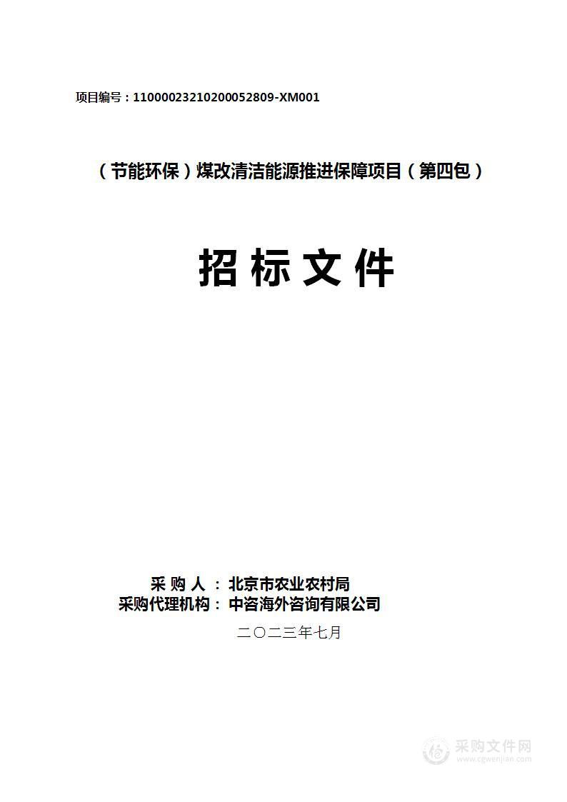 （节能环保）煤改清洁能源推进保障项目（第四包）