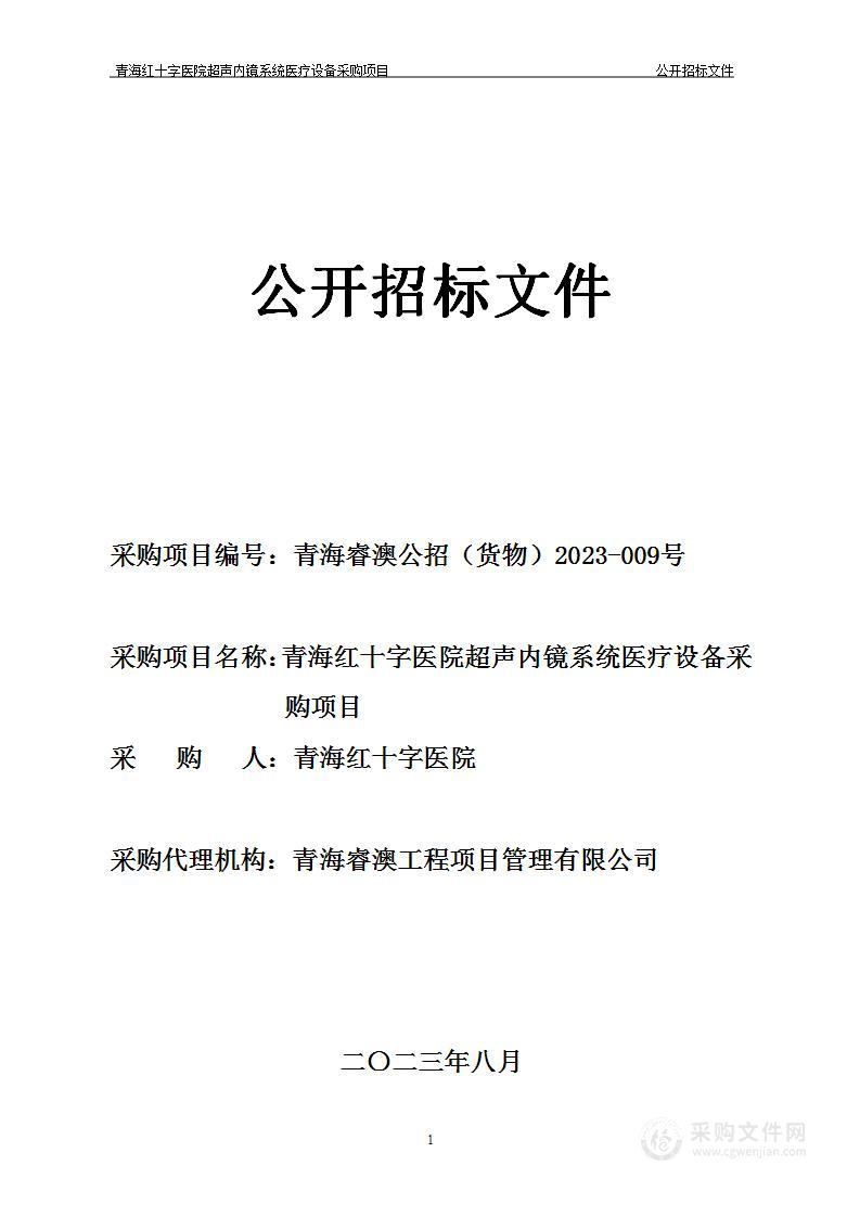 青海红十字医院超声内镜系统医疗设备采购项目