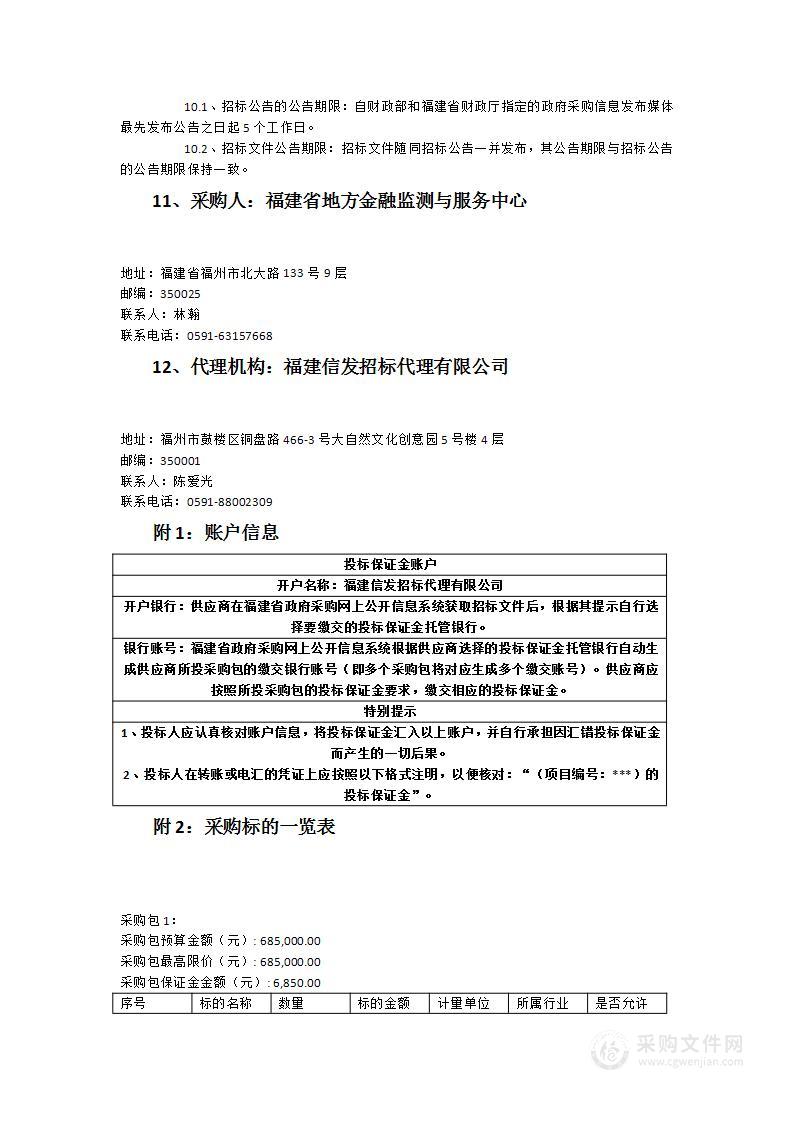 福建省地方金融监督管理局政府网站升级改造项目