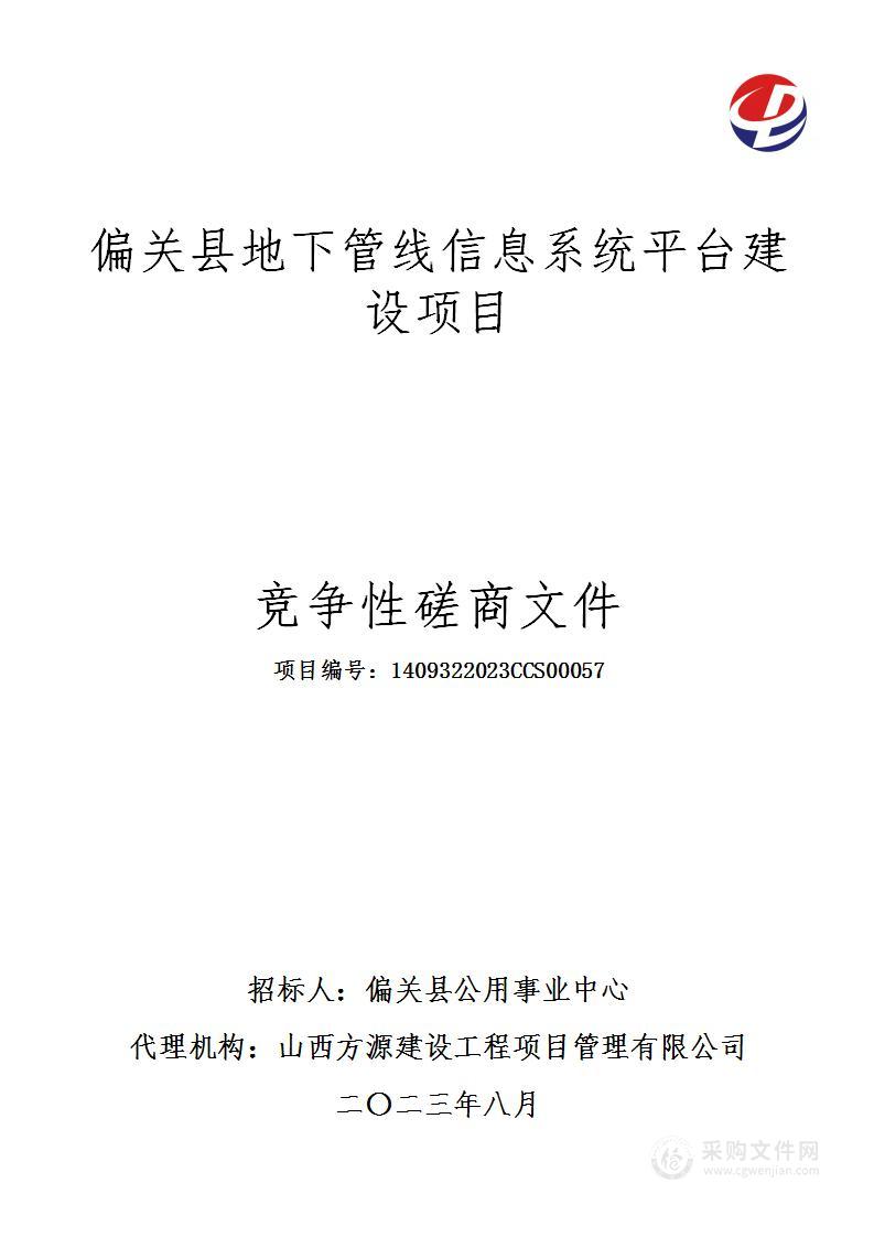 偏关县地下管线信息系统平台建设项目