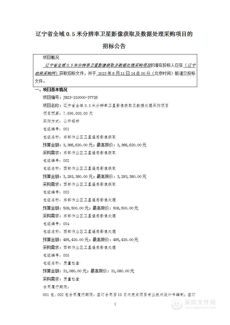 辽宁省全域0.5米分辨率遥感影像获取与数据处理