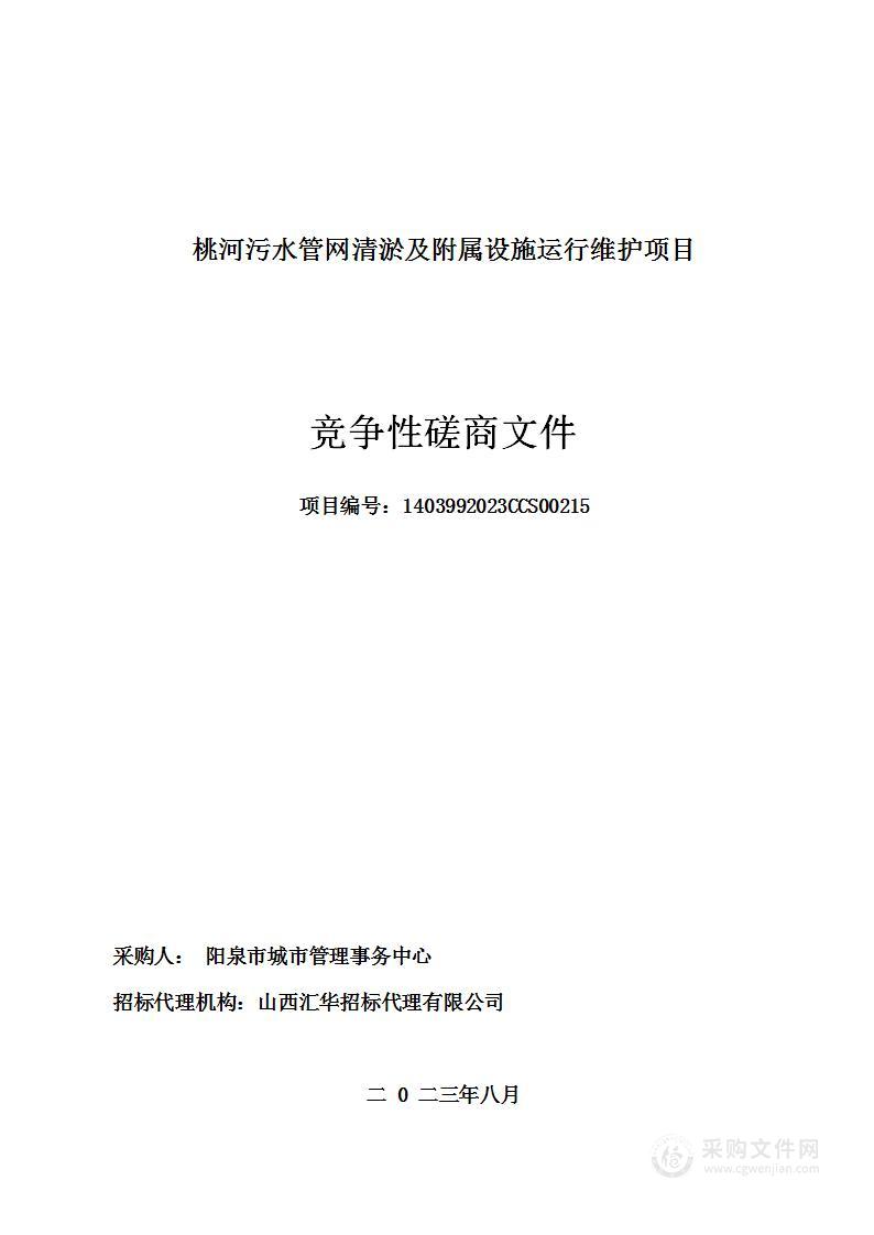 桃河污水管网清淤及附属设施运行维护项目