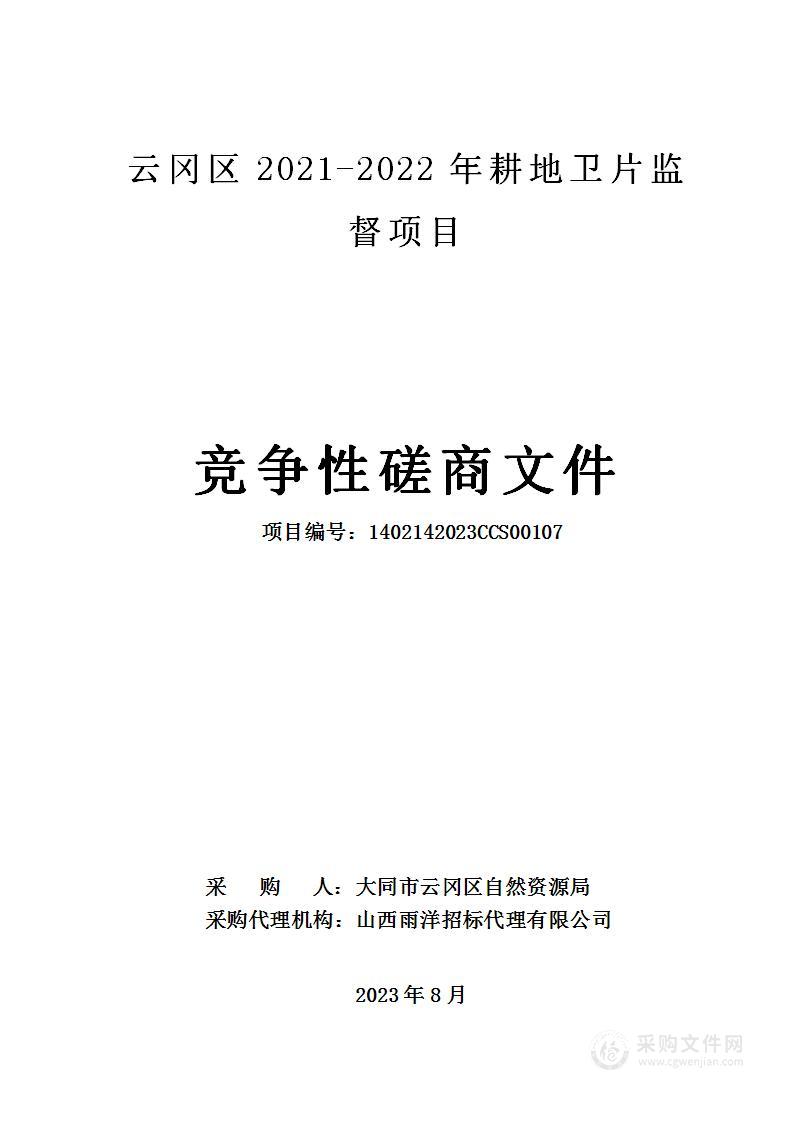 云冈区2021-2022年耕地卫片监督项目