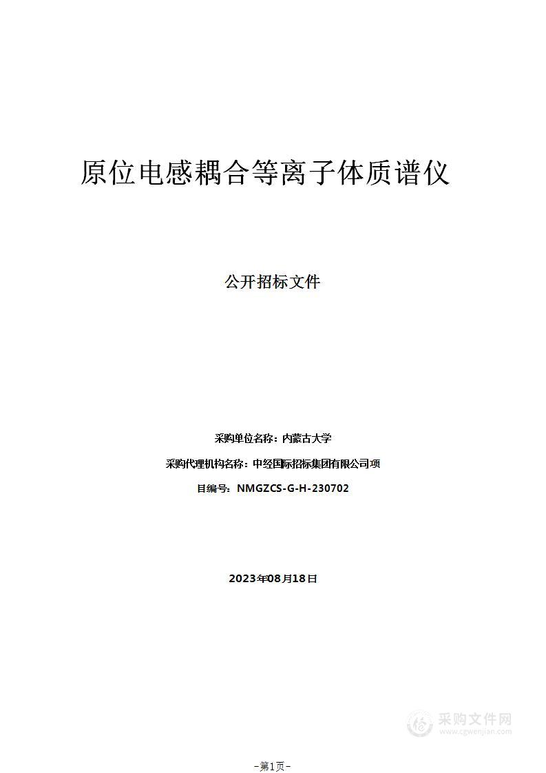 原位电感耦合等离子体质谱仪