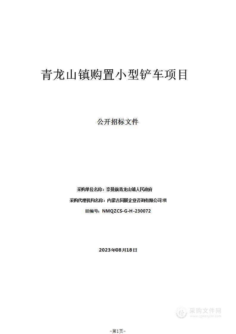 青龙山镇购置小型铲车项目